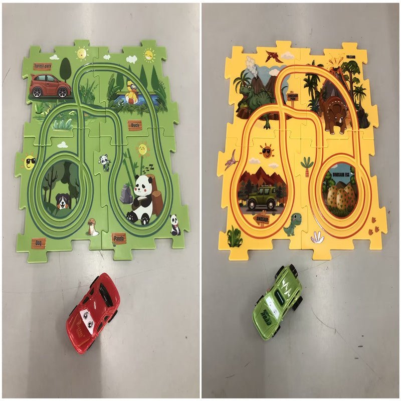 Ensemble de puzzle pour enfants, assemblage DIY d'un speeder électrique de chemin de fer, voiture électrique automatique pour scène de ville sur rail, jouet éducatif de construction. - Ivory Deals Market