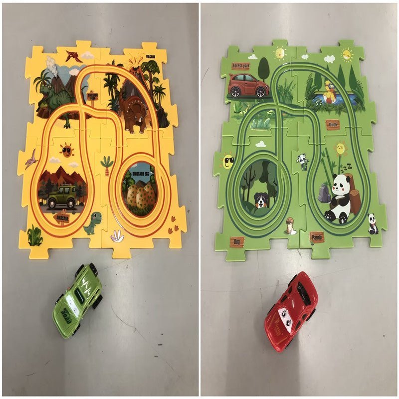 Ensemble de puzzle pour enfants, assemblage DIY d'un speeder électrique de chemin de fer, voiture électrique automatique pour scène de ville sur rail, jouet éducatif de construction. - Ivory Deals Market