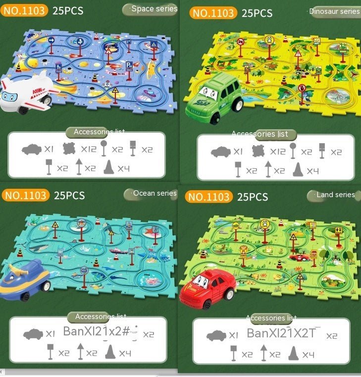 Ensemble de puzzle pour enfants, assemblage DIY d'un speeder électrique de chemin de fer, voiture électrique automatique pour scène de ville sur rail, jouet éducatif de construction. - Ivory Deals Market