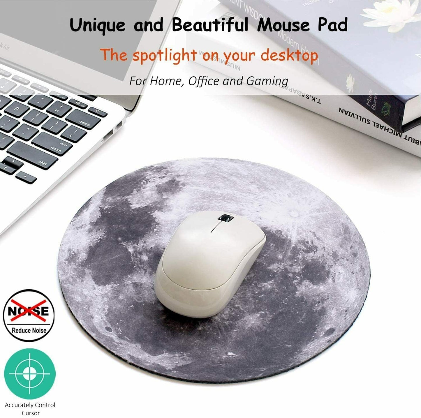 Espace Rond Souris Pad PC de Jeu Non Slip Souris Tapis Pour Ordinateur Portable Ordinateur portable Gaming Mouse Pad - Ivory Deals Market