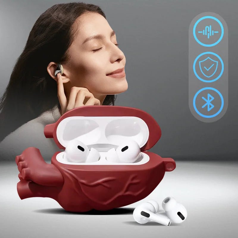 Étui pour écouteurs en forme de cœur 3D pour Airpods 3, housse en silicone souple de protection pour Airpods Pro pour hommes et garçons - Ivory Deals Market