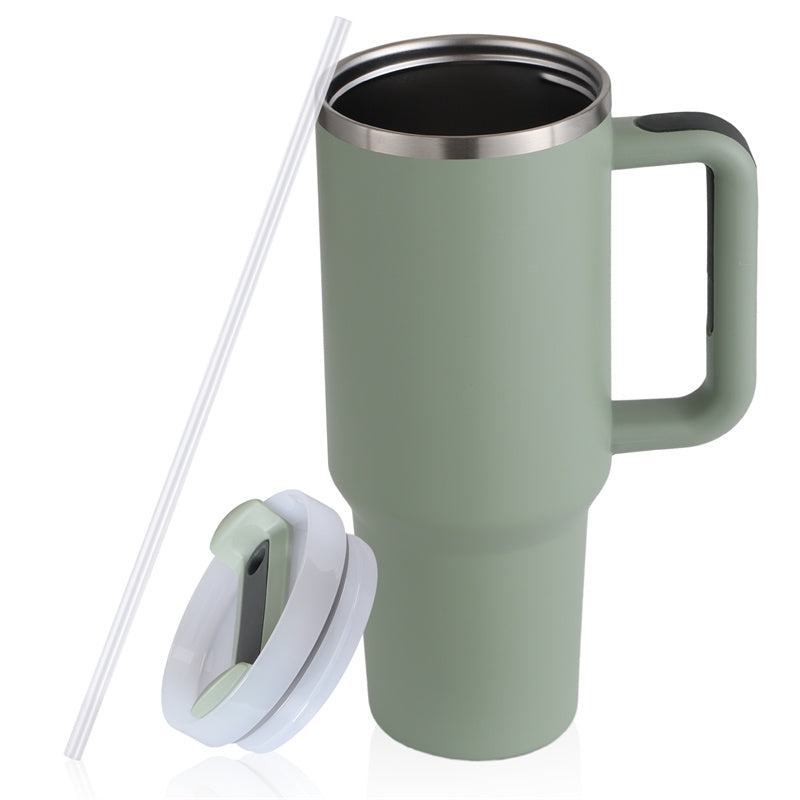 Tasse de café portable de 40 onces avec poignée, bouteille d'eau en acier inoxydable pour voiture, grande capacité, sans bisphénol A.