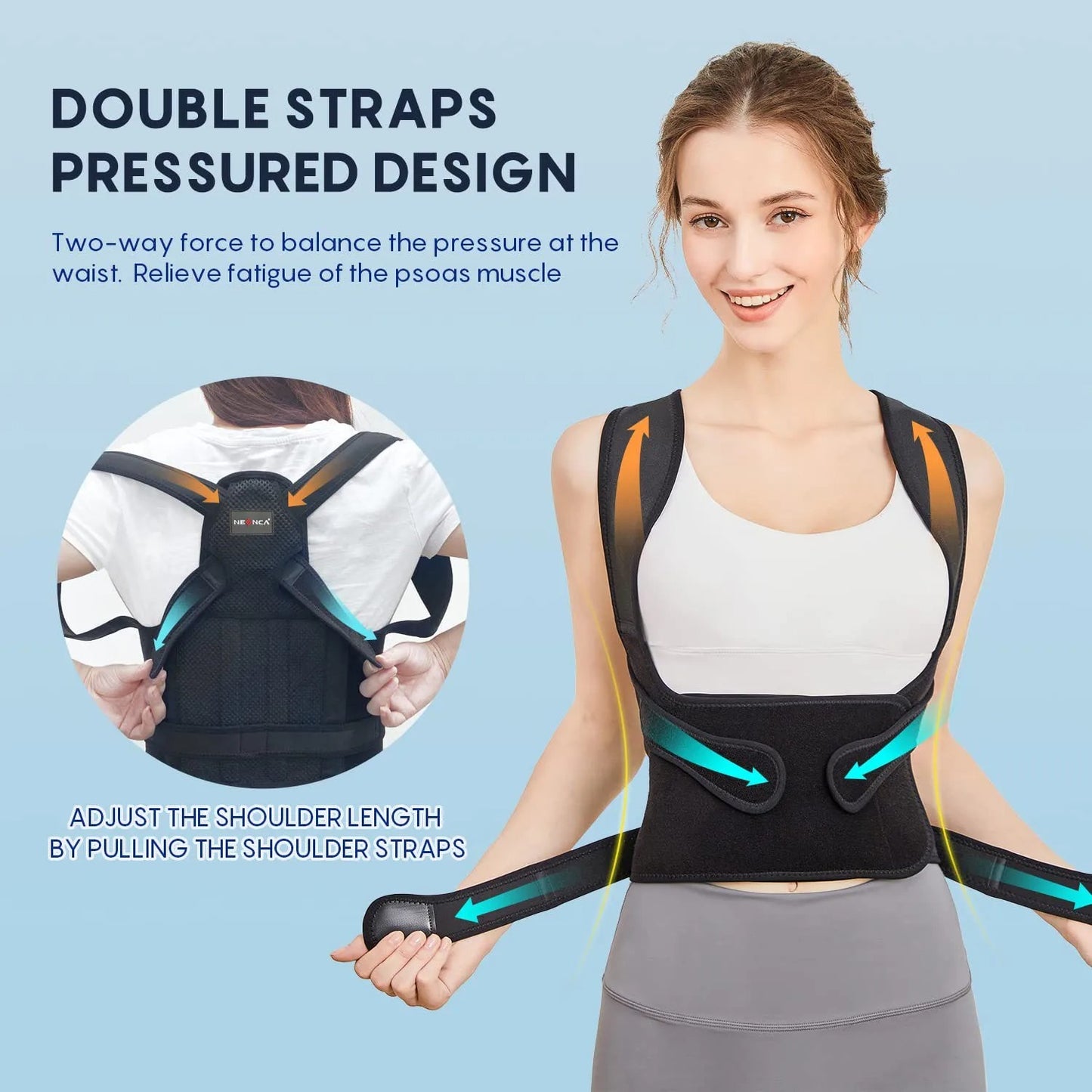 Ceinture de correction de posture invisible anti-bosse pour le dos.