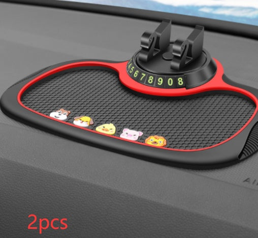 Tapis antidérapant pour téléphone de voiture pour carte de stationnement 4-en-1, support de téléphone auto adhésif pour tableau de bord