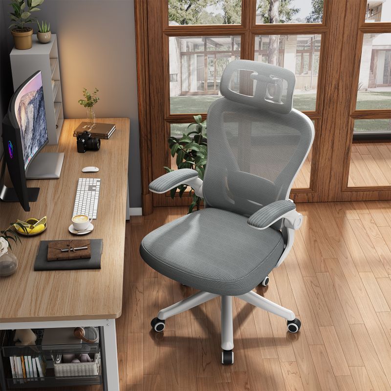 Fauteuil de bureau pivotant noir ergonomique, siège en maille confortable et à dos haut | support lombaire réglable | chaise de direction - Ivory Deals Market