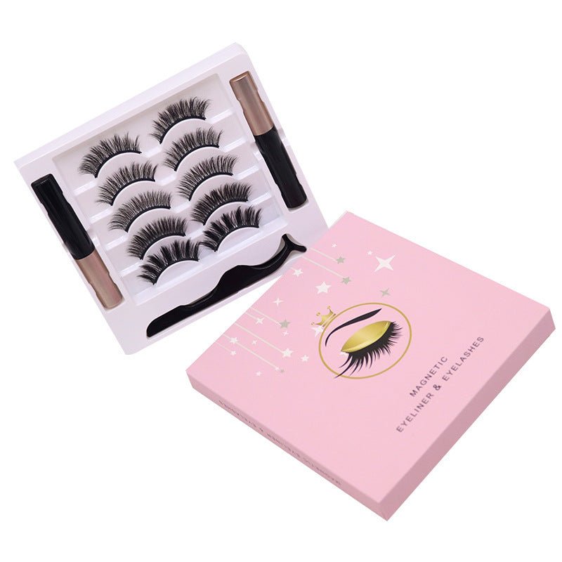 Faux cils magnétiques avec eye - liner, longue tenue, effet mink, imperméables, réutilisables pour le maquillage. - Ivory Deals Market