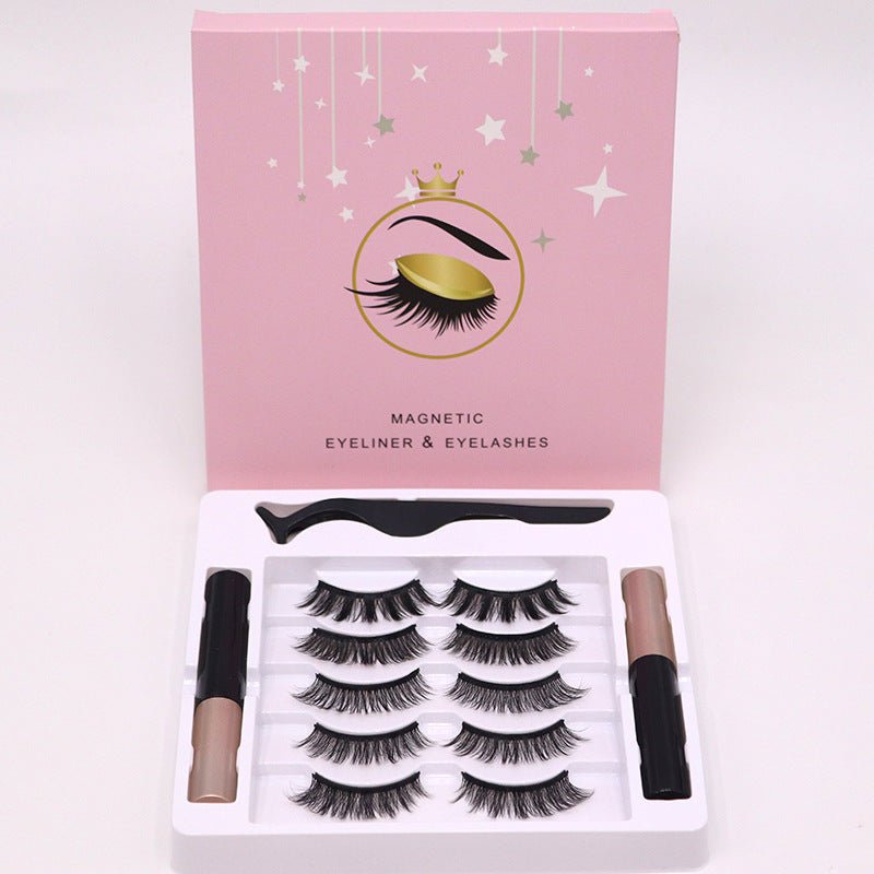 Faux cils magnétiques avec eye - liner, longue tenue, effet mink, imperméables, réutilisables pour le maquillage. - Ivory Deals Market