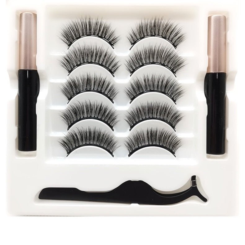 Faux cils magnétiques avec eye - liner, longue tenue, effet mink, imperméables, réutilisables pour le maquillage. - Ivory Deals Market