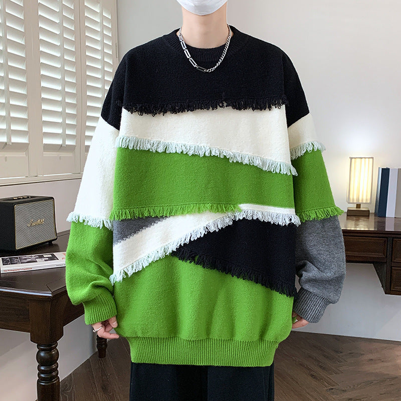 Pull à manches longues en tricot pour homme, style coréen