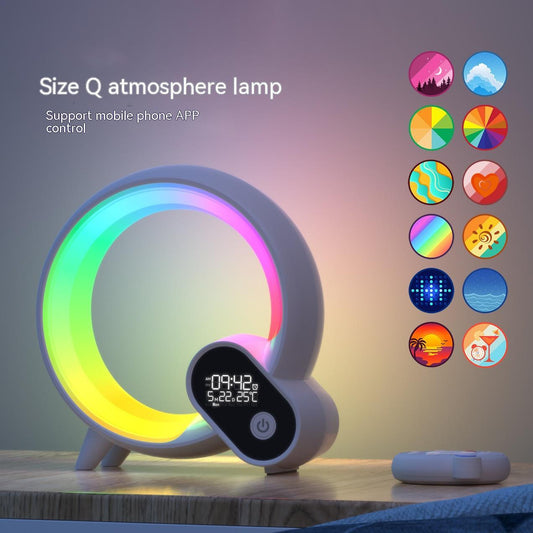 Réveil intelligent Creative Q Light Analog Sunrise avec affichage numérique, fonction Bluetooth et lumière d'ambiance colorée