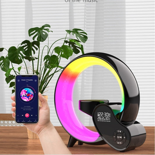 Télécommande intelligente Atmosphère Éclairage coloré Bluetooth Audio Affichage numérique Réveil