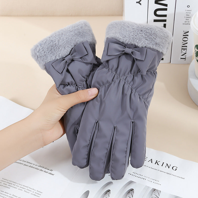 Gants chauds d'hiver pour femmes, doublés de polaire et avec écran tactile.