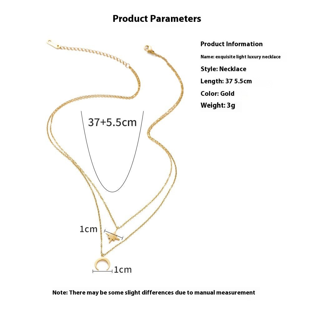 Fine Charm Star Européen Et Américain Lune Combinaison Chaîne De Clavicule Jumelle - Ivory Deals Market