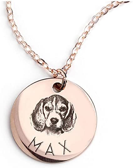 Graver personnalisé Pet Nom Photo Collier - Ivory Deals Market