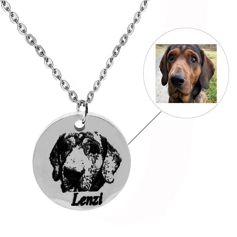 Graver personnalisé Pet Nom Photo Collier - Ivory Deals Market