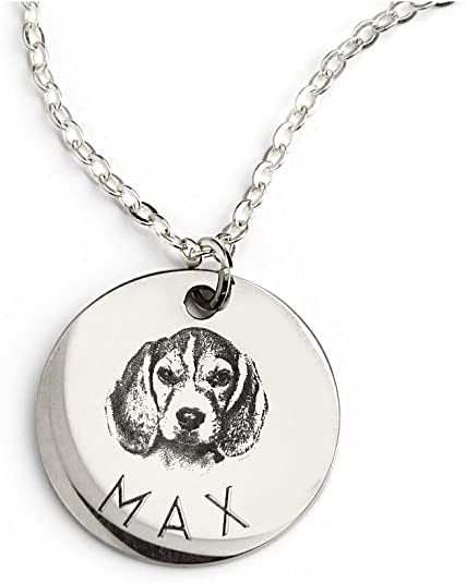 Graver personnalisé Pet Nom Photo Collier - Ivory Deals Market