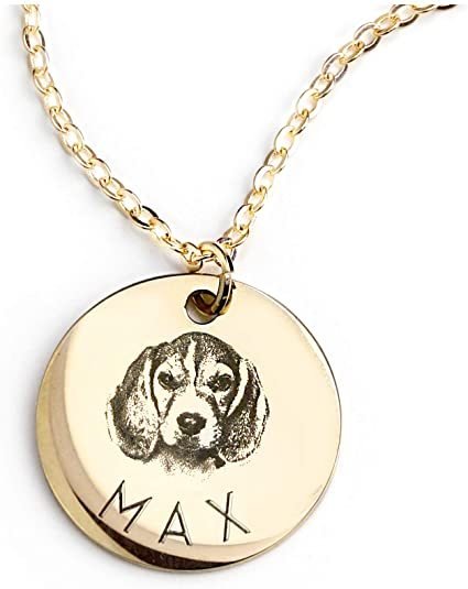 Graver personnalisé Pet Nom Photo Collier - Ivory Deals Market