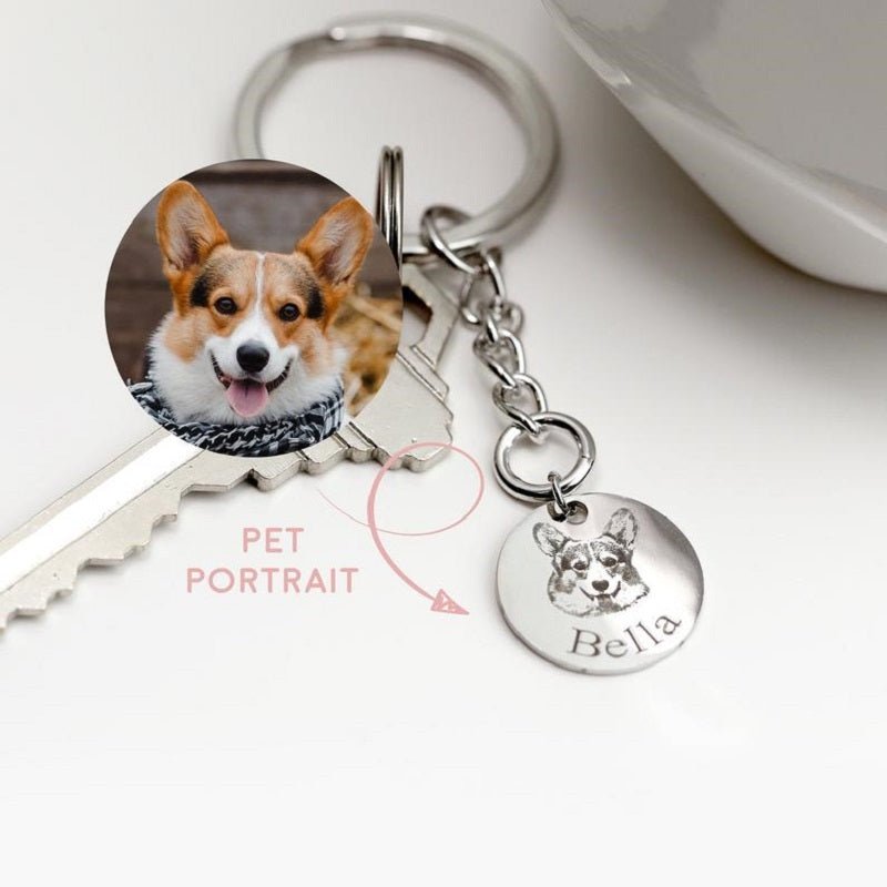 Graver personnalisé Pet Nom Photo Collier - Ivory Deals Market