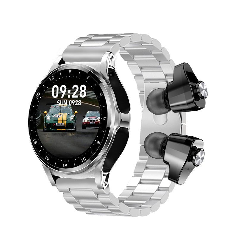 GT66 Montre intelligente TWS 2 - en - 1 avec appel vocal Bluetooth HD - Ivory Deals Market