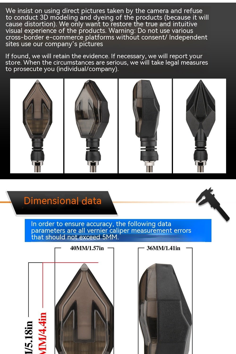 Guide de lumière en forme de flèche de moto Clignotant LED bicolore Feu de jour - Ivory Deals Market