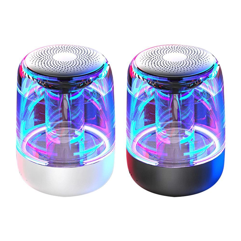 Haut - parleurs portables Bluetooth, enceinte sans fil Bluetooth avec des basses puissantes et une lumière LED à couleur variable - Ivory Deals Market