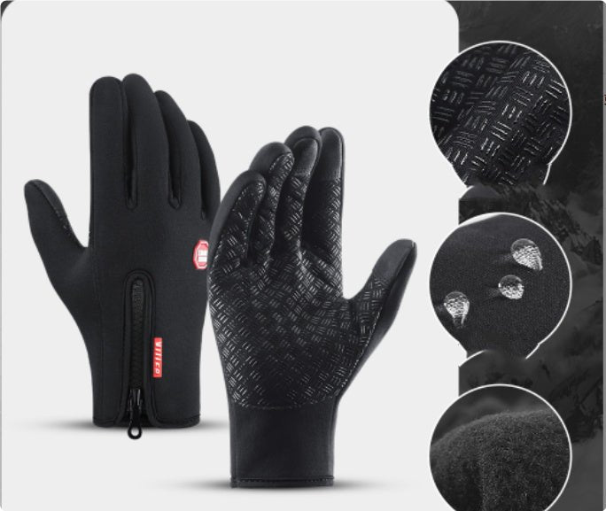 Hiver Gants Écran Tactile Équitation Moto Coulissante Étanche Gants De Sport Avec Polaire - Ivory Deals Market