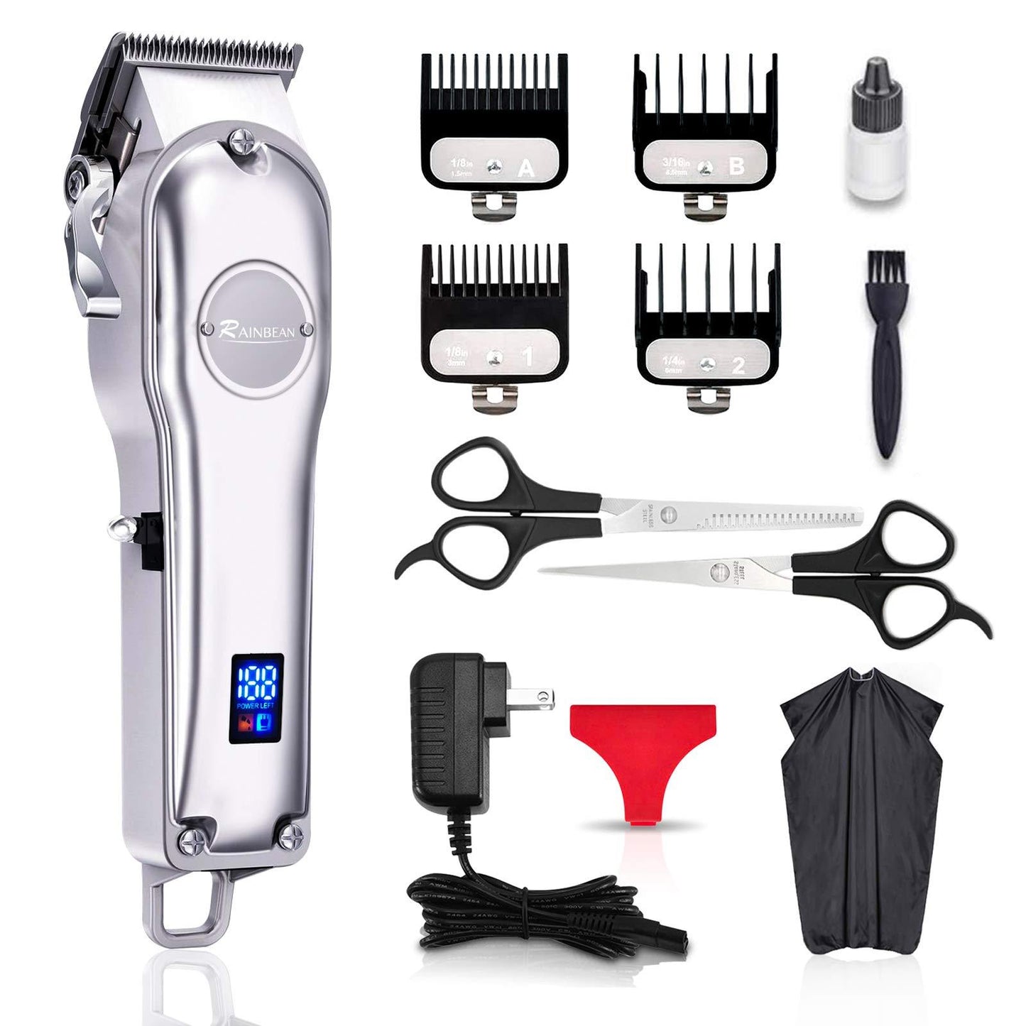 Hommes Tondeuse à cheveux 3 en 1 IPX7 Étanche Tondeuse à barbe Kit de toilettage Tondeuse à cheveux sans fil pour femmes et enfants Affichage LED USB Rechargeable - Ivory Deals Market