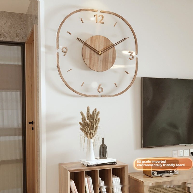 Horloge murale créative à cadre en bois transparent - Ivory Deals Market