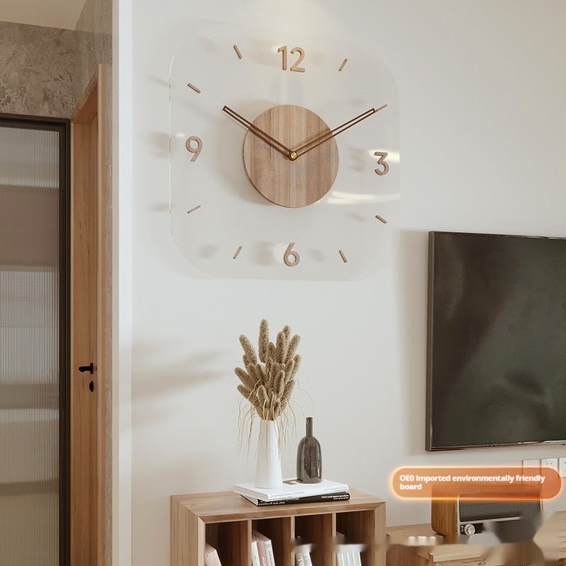 Horloge murale créative à cadre en bois transparent - Ivory Deals Market