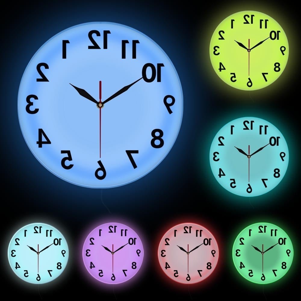 Horloge murale décorative pour Halloween avec cadre lumineux LED blanc. - Ivory Deals Market