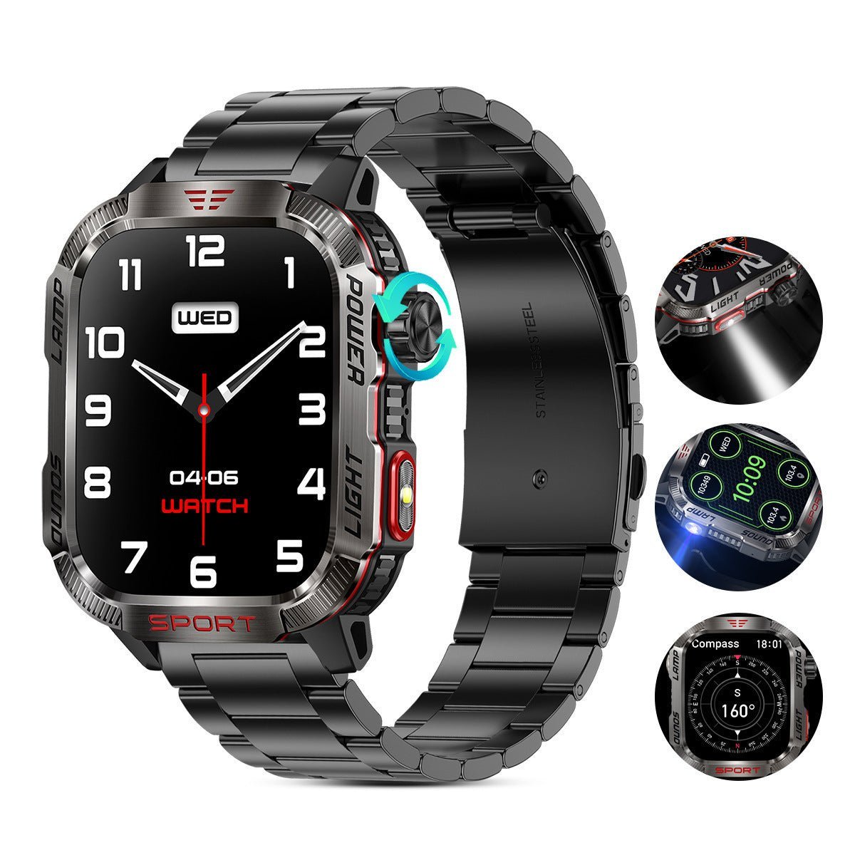 HT29 Montre intelligente Bluetooth Appel Fréquence cardiaque Surveillance de la santé de la pression artérielle - Ivory Deals Market