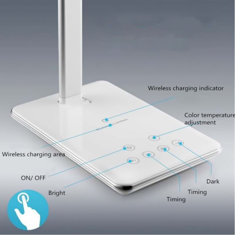 Huawei Apple Sans Fil De Charge Lampe de Bureau LED Protection Des Yeux Lampe de Bureau De Chevet Pliage - Ivory Deals Market