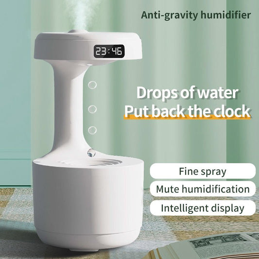 Humidificateur anti - gravité pour chambre avec horloge, diffuseur d'arôme à goutte d'eau en retour, grande capacité, silencieux pour bureau et maison - Ivory Deals Market