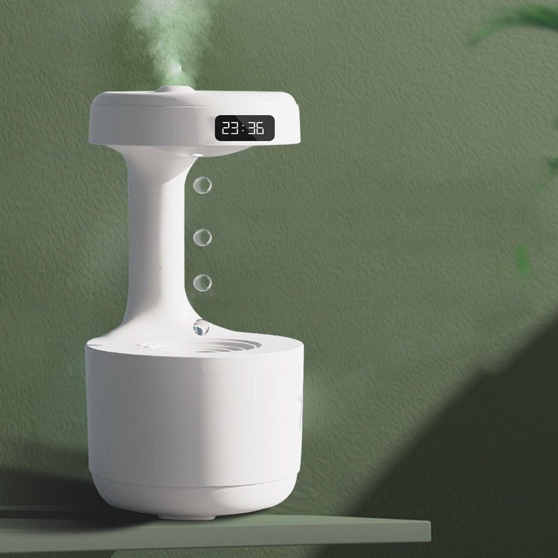 Humidificateur anti - gravité pour chambre avec horloge, diffuseur d'arôme à goutte d'eau en retour, grande capacité, silencieux pour bureau et maison - Ivory Deals Market