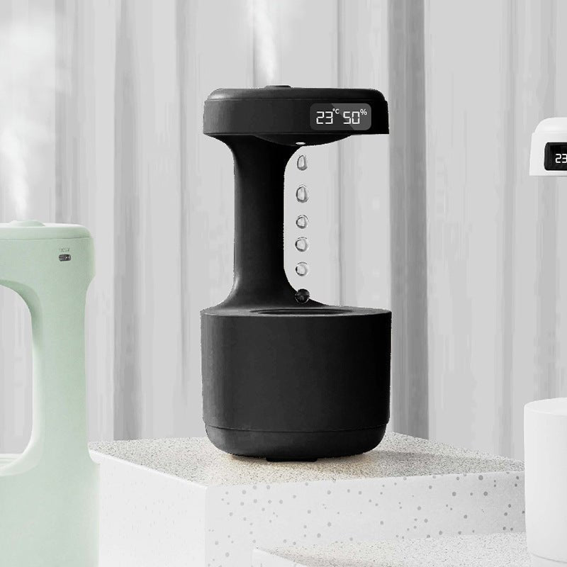 Humidificateur anti - gravité pour chambre avec horloge, diffuseur d'arôme à goutte d'eau en retour, grande capacité, silencieux pour bureau et maison - Ivory Deals Market