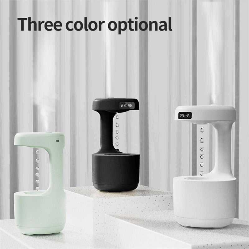 Humidificateur anti - gravité pour chambre avec horloge, diffuseur d'arôme à goutte d'eau en retour, grande capacité, silencieux pour bureau et maison - Ivory Deals Market