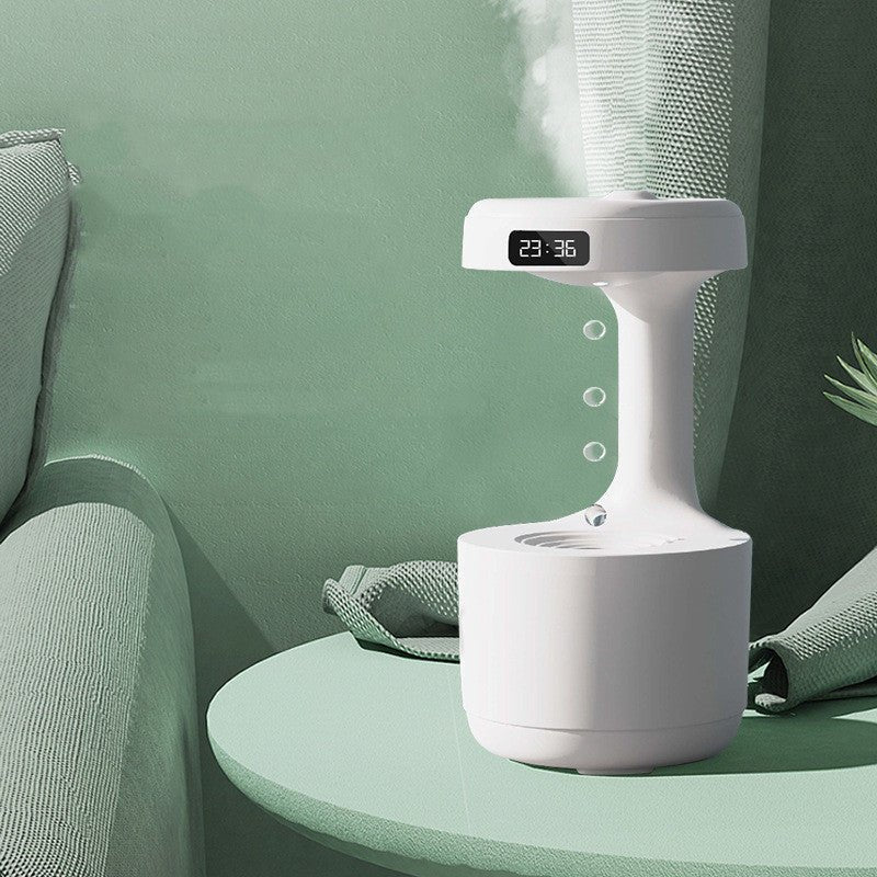 Humidificateur anti - gravité pour chambre avec horloge, diffuseur d'arôme à goutte d'eau en retour, grande capacité, silencieux pour bureau et maison - Ivory Deals Market