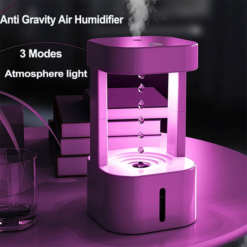 Humidificateur d'air à gouttelettes d'eau anti - gravité créatif avec pulvérisation silencieuse pour la maison et le bureau, muni d'un réservoir d'eau de 580 ml - Ivory Deals Market