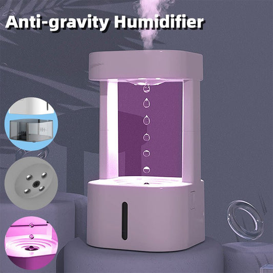 Humidificateur d'air à gouttelettes d'eau anti - gravité créatif avec pulvérisation silencieuse pour la maison et le bureau, muni d'un réservoir d'eau de 580 ml - Ivory Deals Market