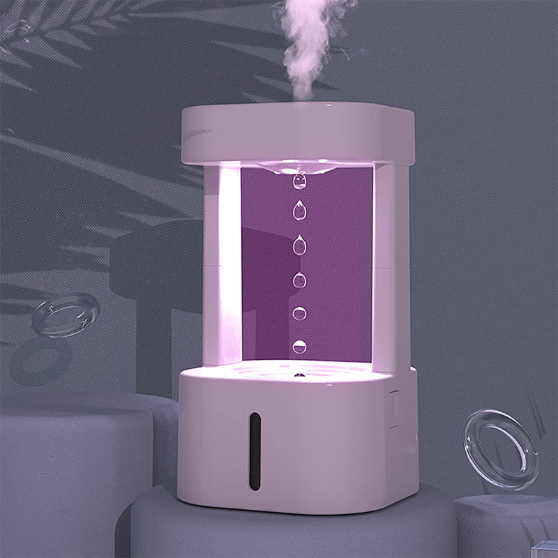 Humidificateur d'air à gouttelettes d'eau anti - gravité créatif avec pulvérisation silencieuse pour la maison et le bureau, muni d'un réservoir d'eau de 580 ml - Ivory Deals Market