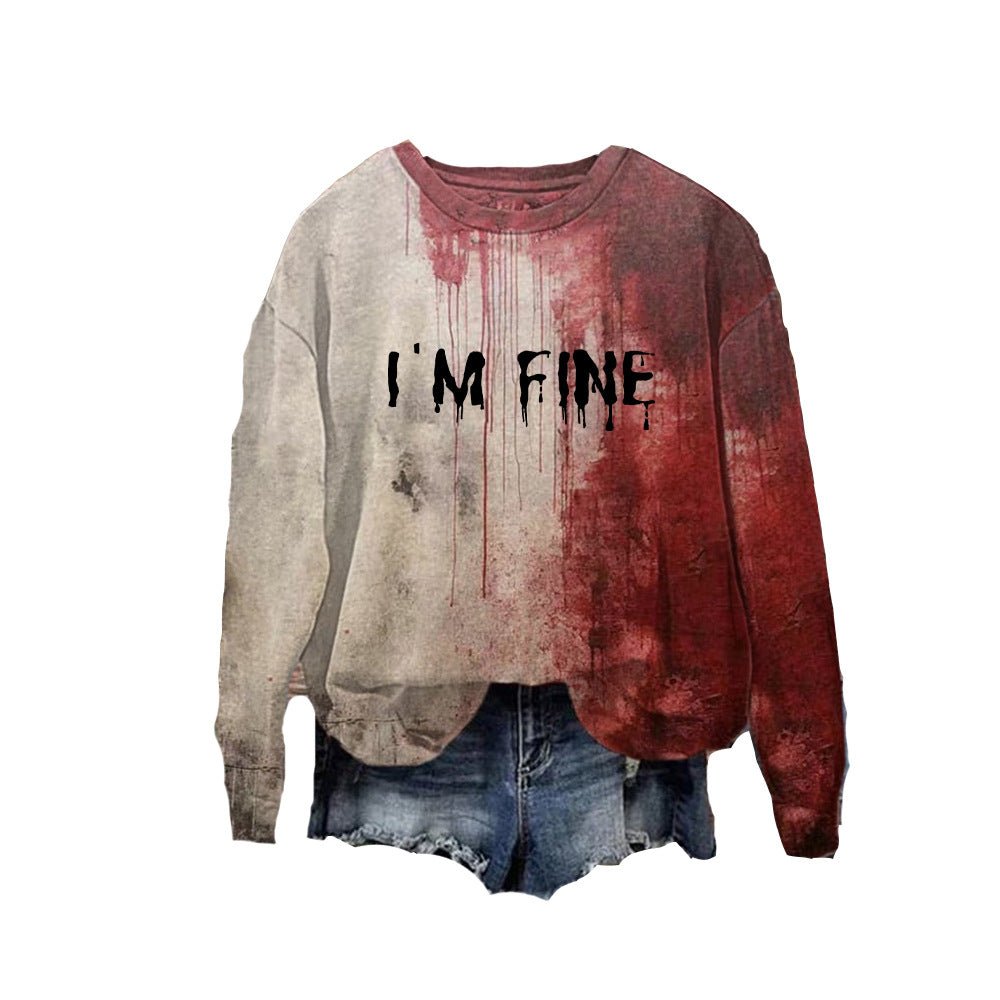 I AM FINE Art Graffiti Sweat à capuche rouge - Ivory Deals Market