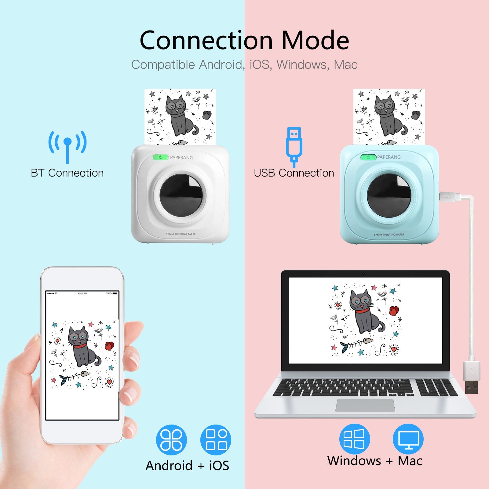 Imprimante d'étiquettes portable à poche, Bluetooth à domicile, intelligente - Ivory Deals Market