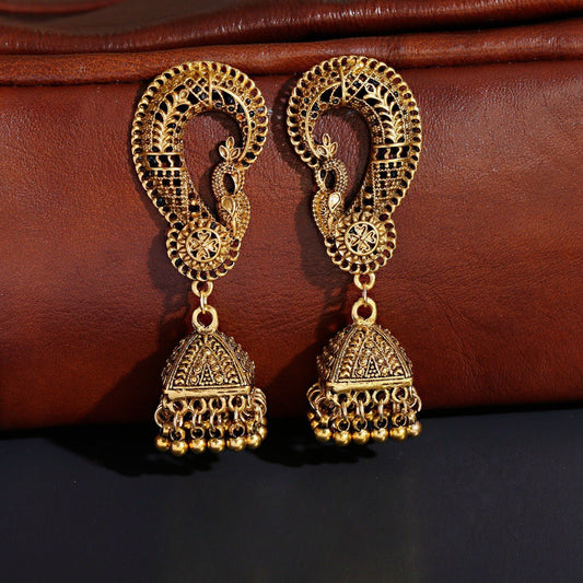 Inde boucles d'oreilles cloches créatives personnalisées bohème rétro creux oiseau cage - Ivory Deals Market