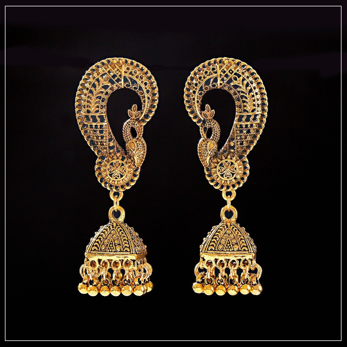 Inde boucles d'oreilles cloches créatives personnalisées bohème rétro creux oiseau cage - Ivory Deals Market