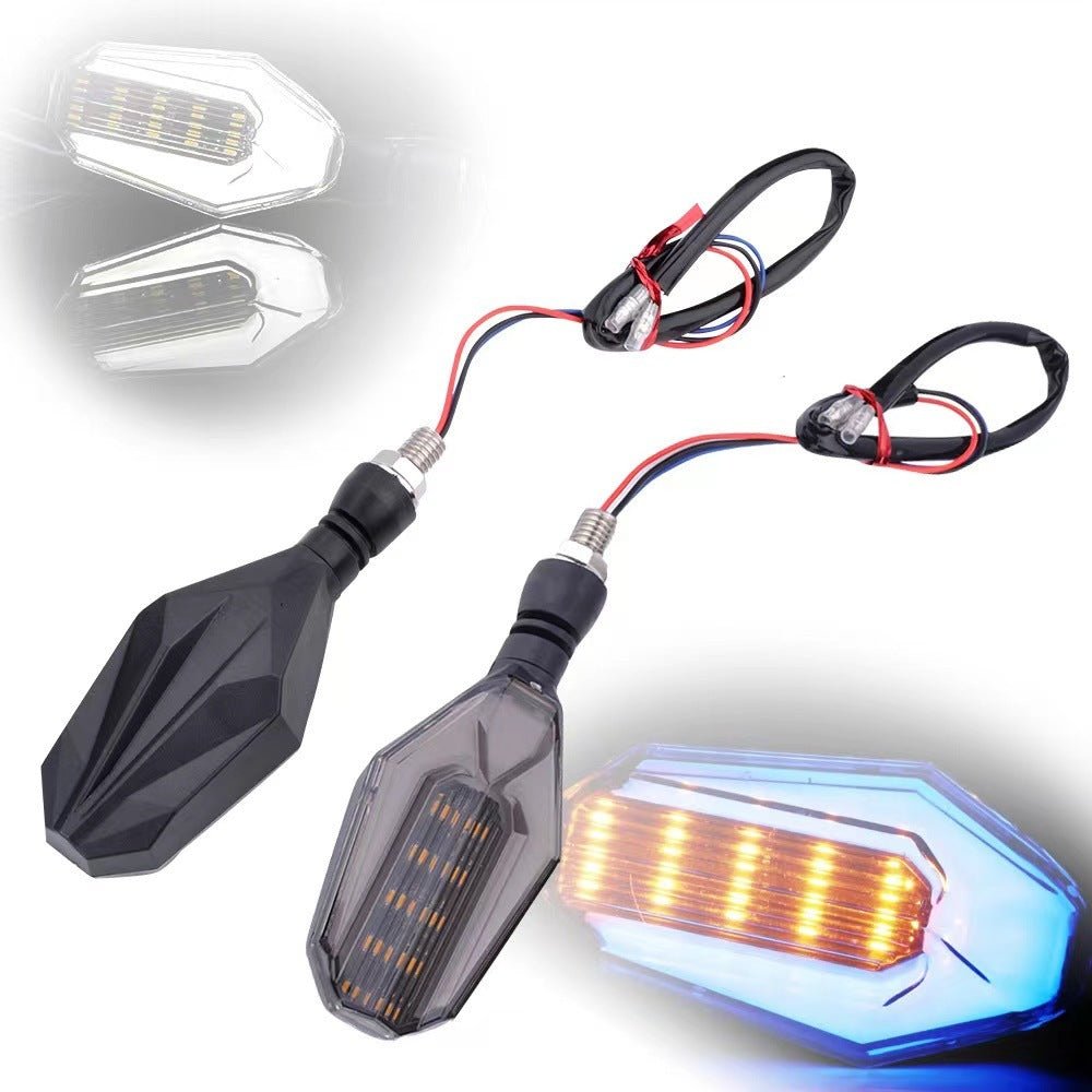 Indicateur de direction modifié à deux couleurs avec guide lumineux à 30 LED pour moto - Ivory Deals Market