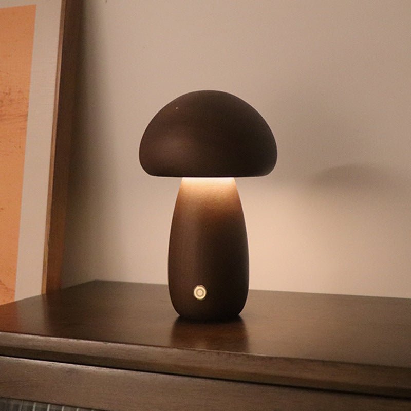 INS Champignon mignon en bois avec lumière LED et interrupteur tactile Lampe de chevet pour la chambre à coucher des enfants Décoration de la maison - Ivory Deals Market