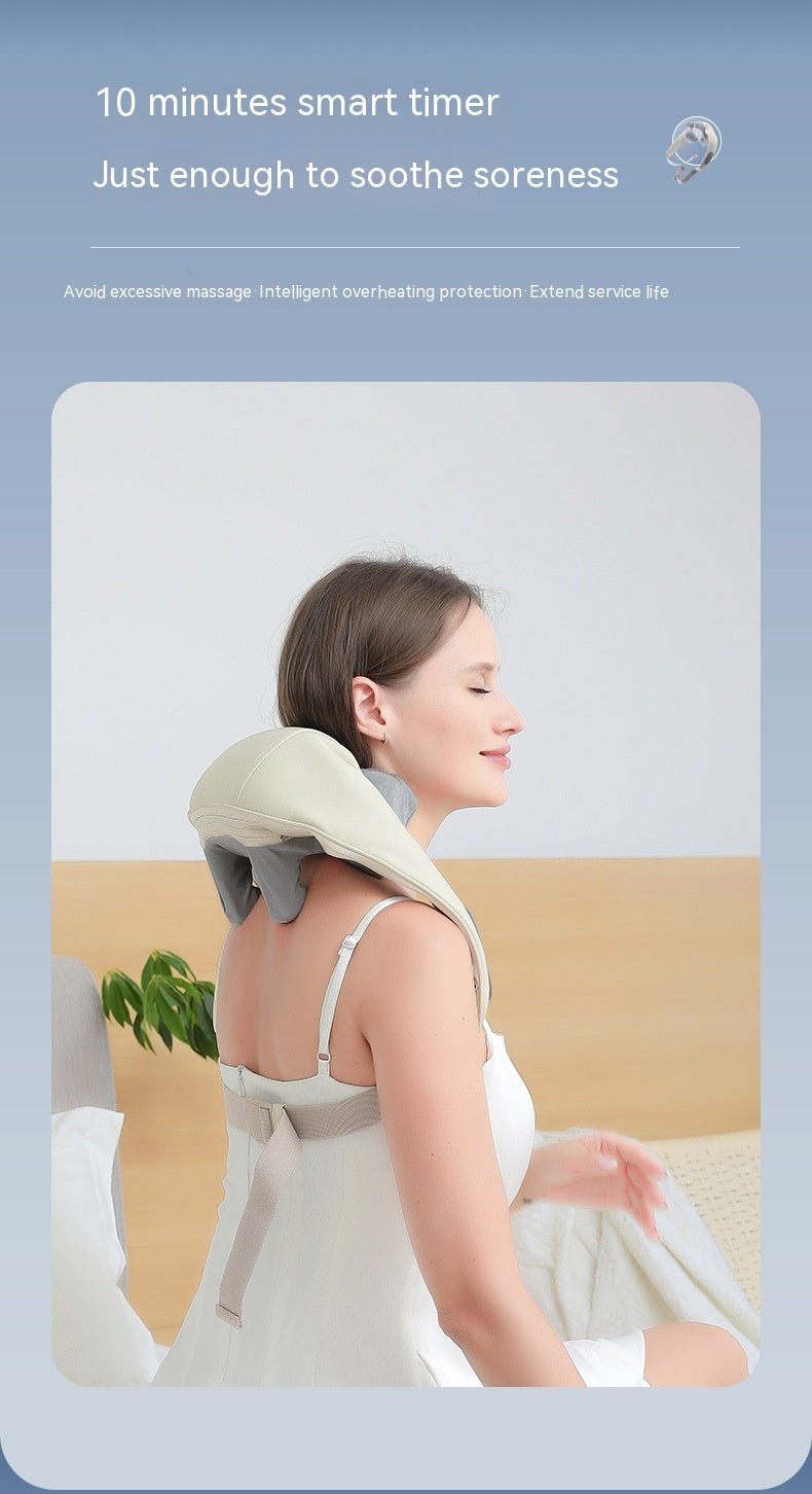 Instrument de massage pour épaules et cou, masseur de cou, effet de levage du cou, compression chaude, déblocage des muscles du trapèze du cou - Ivory Deals Market