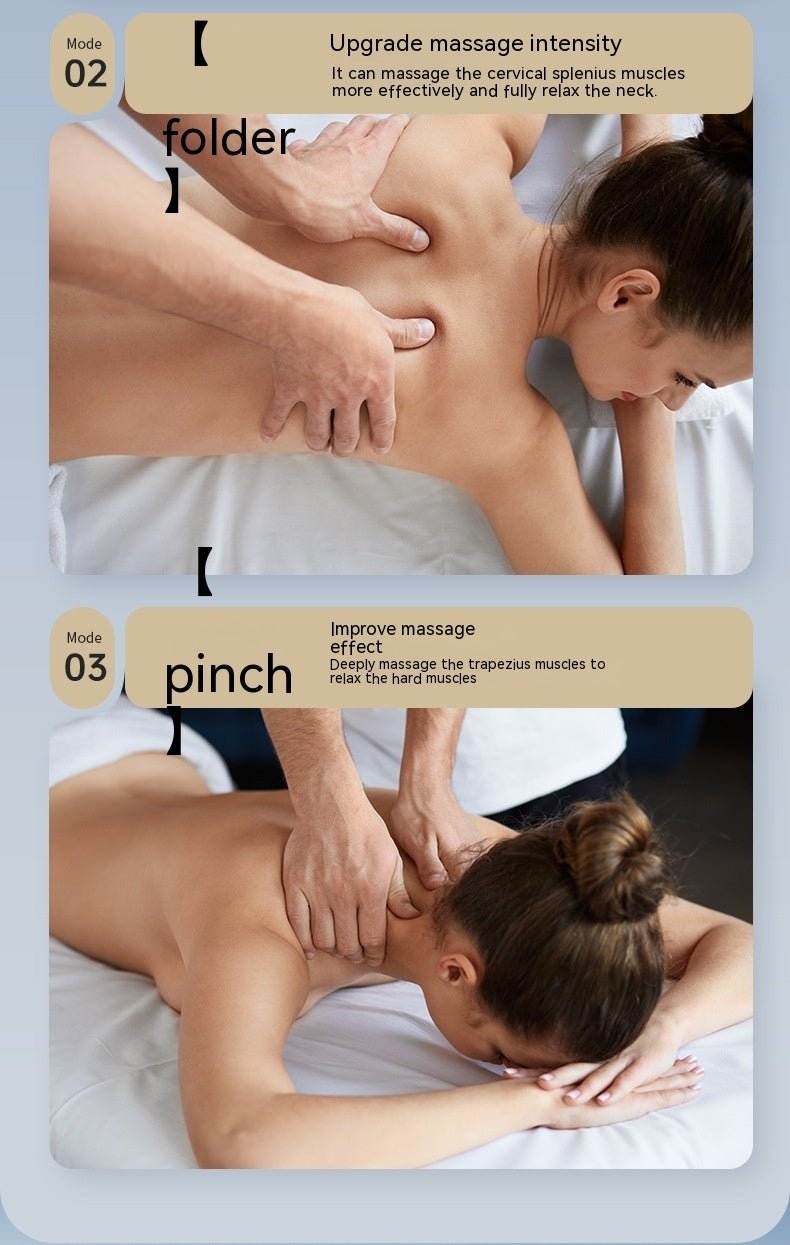 Instrument de massage pour épaules et cou, masseur de cou, effet de levage du cou, compression chaude, déblocage des muscles du trapèze du cou - Ivory Deals Market