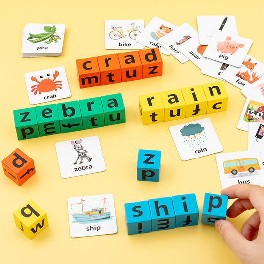 Jeu de construction de blocs de lettres de l'alphabet pour enfants - Ivory Deals Market