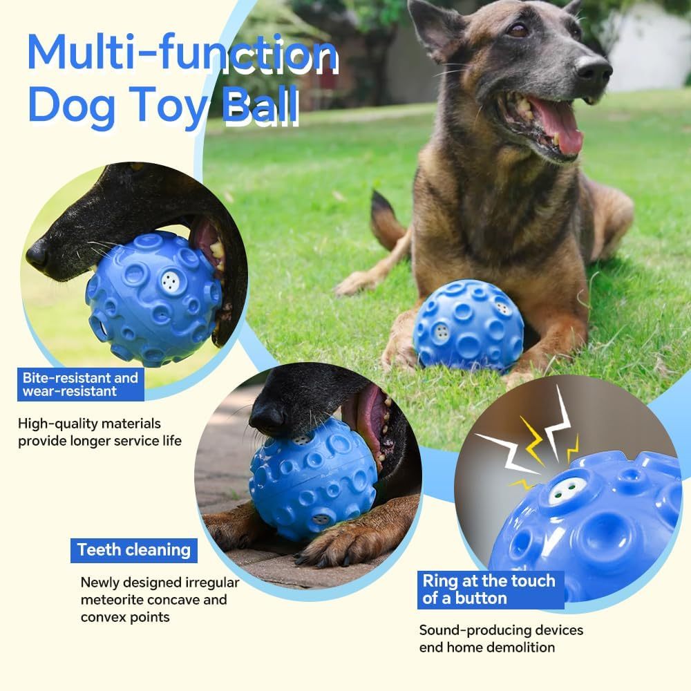 Jouet à balles pour chien, jouet interactif à mâcher pour mâcher aggressif avec bruit magique grinçant et durable en caoutchouc élastique pour animaux de compagnie jouets à mâcher pour petits moyens grands chiens soulagent l'anxiété jouet - Ivory Deals Market